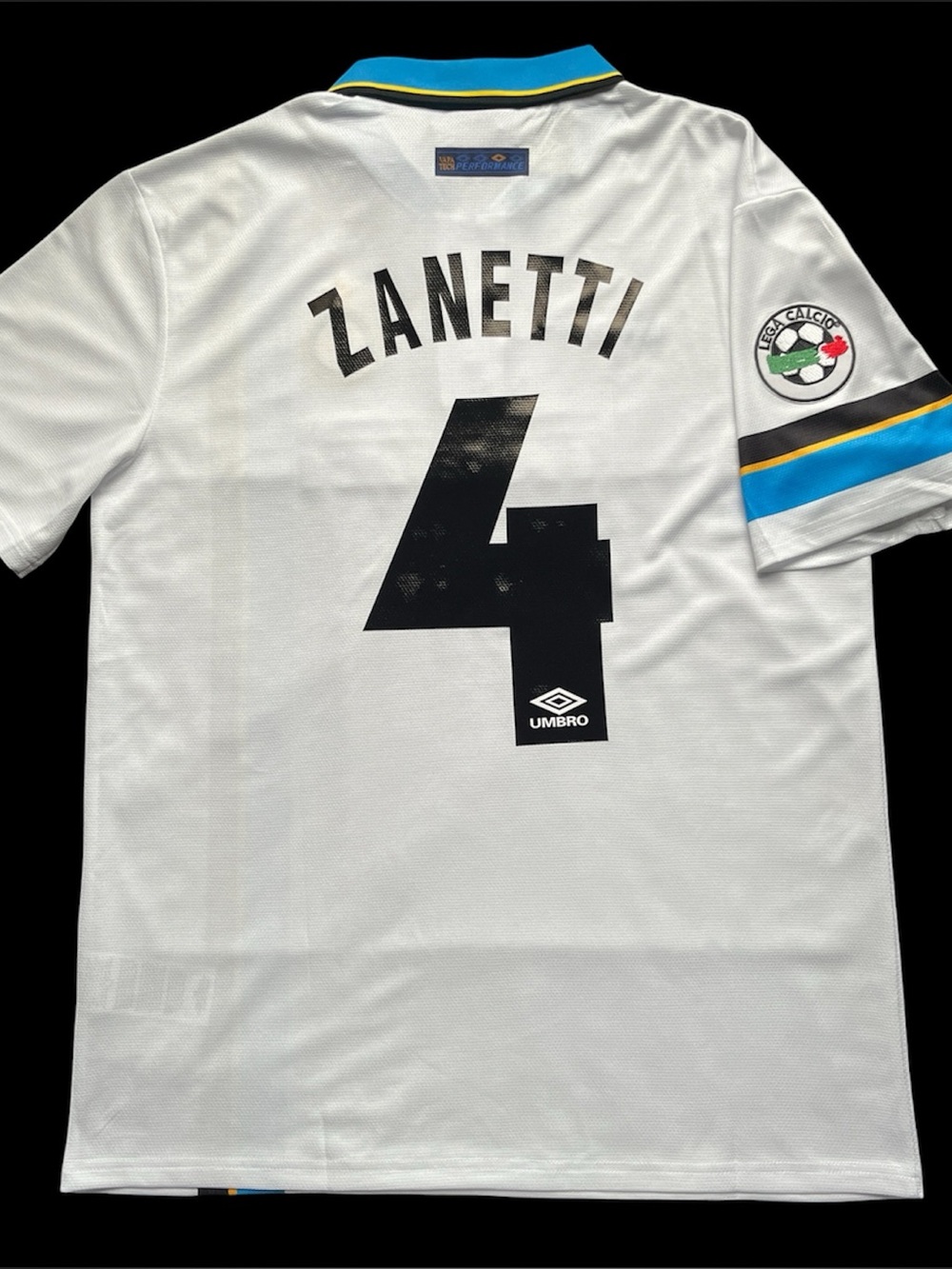 Zanetti #4 Inter Milan Soccer Jersey Away White 1997/1998 Retro